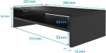 Monitor Stand Riser, 2 Tiers Wood Monitor Riser Stand with Storage Organizer, Desktop Ergonomic Monitor Stand Riser with Cellphone Holder and Cable Management, 16.5 Inch Shelf Black - Image 6